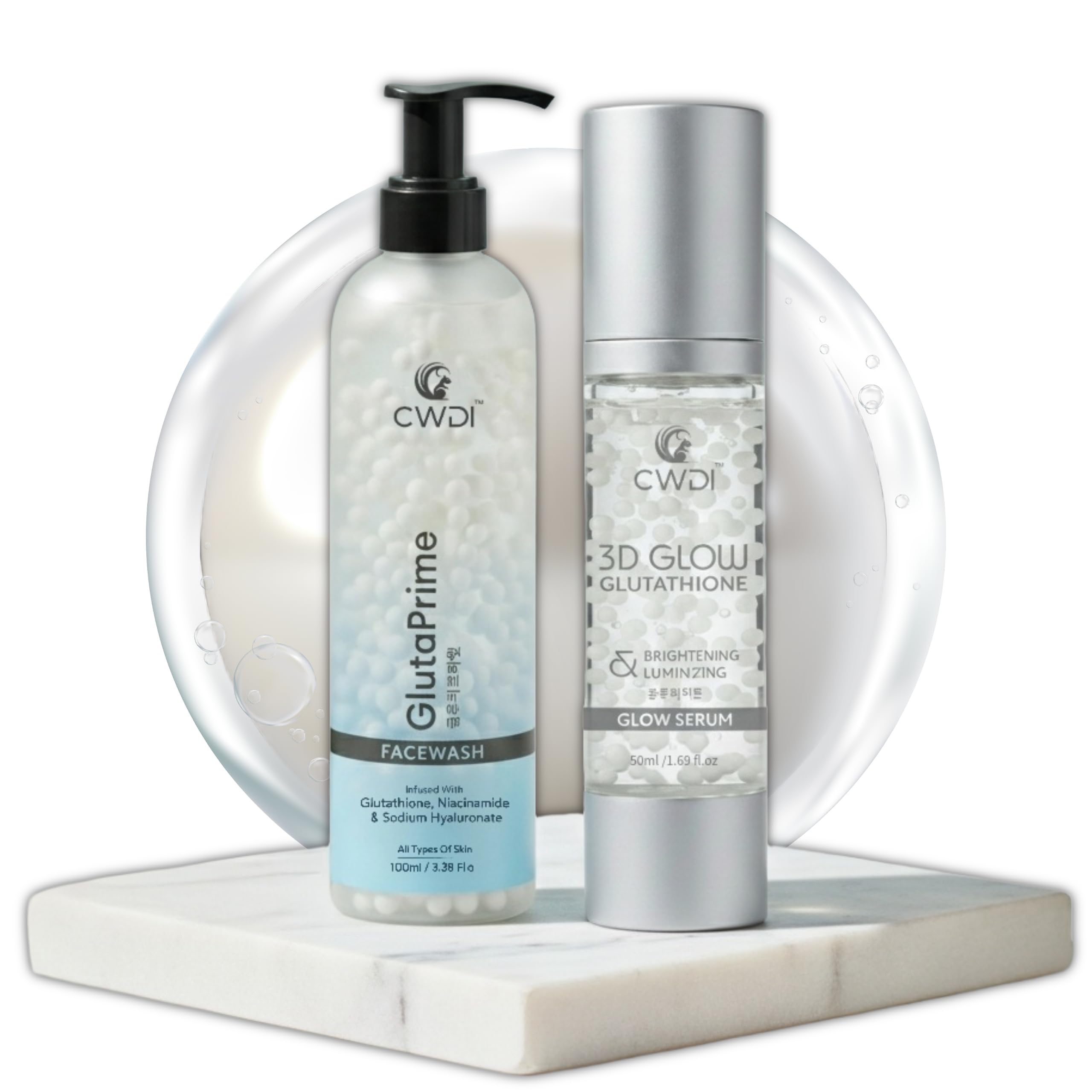 Glutathione Skincare Duo - Brightening Face Wash & Serum Set | Advanced Korean Formula for Dark Spots, Pigmentation & Intense Hydration (2-Piece)-image-14