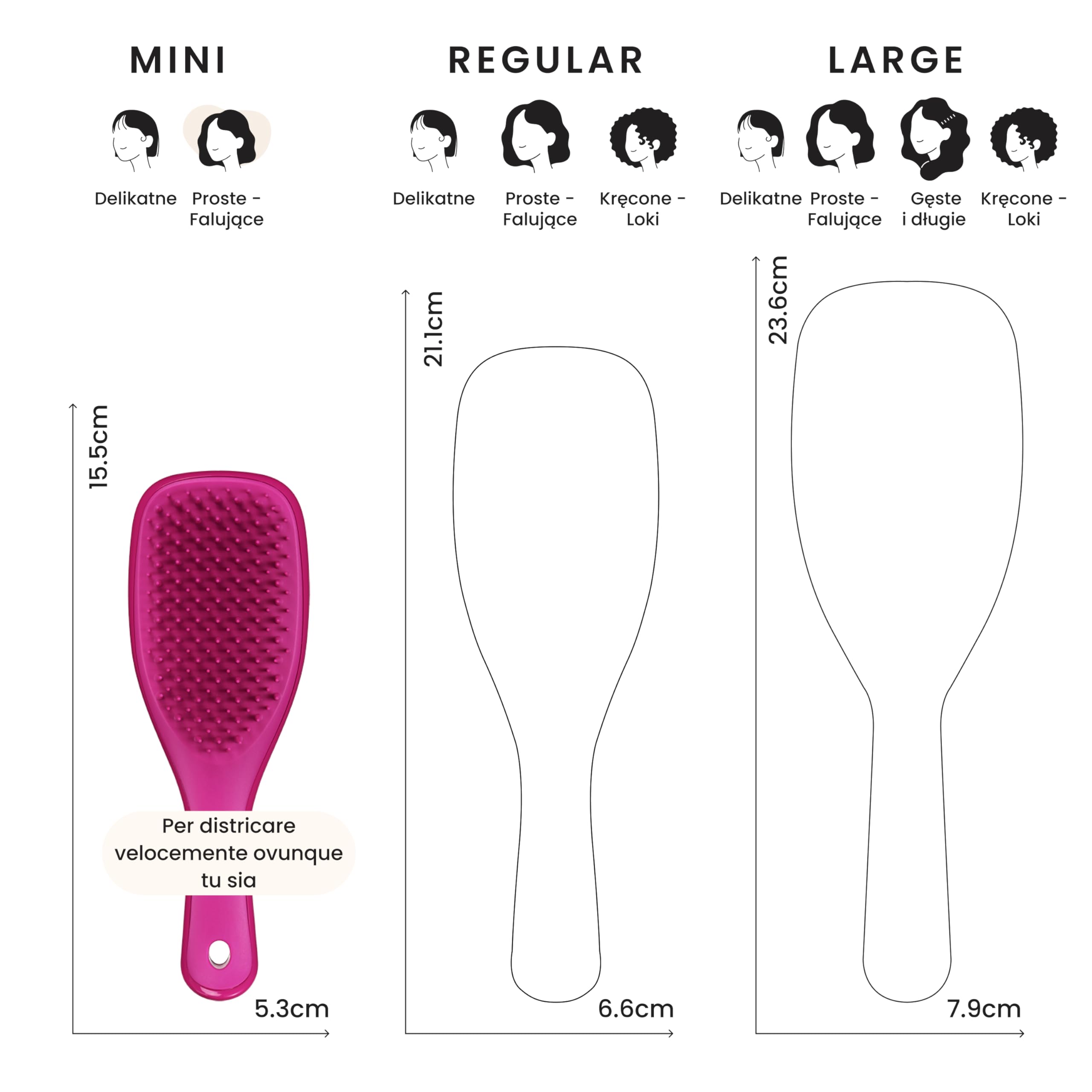 Tangle Teezer Mini Ultimate Detangler - do włosów mokrych i suchych - szczotka do rozczesywania do wszystkich rodzajów włosów - idealna szczotka dla dzieci i w podróży - Elektryzujący malinowy