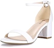 Women's Cookie-LO Low Block Heels Chunky Sandals Ankle Strap Wedding Dress Pump Shoes