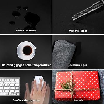 Desk Mat Large Desk Mat Modern 90 x 43 cm Desk Mat PC Mouse Black Felt Desk Mat Desk Pad Desk Pad