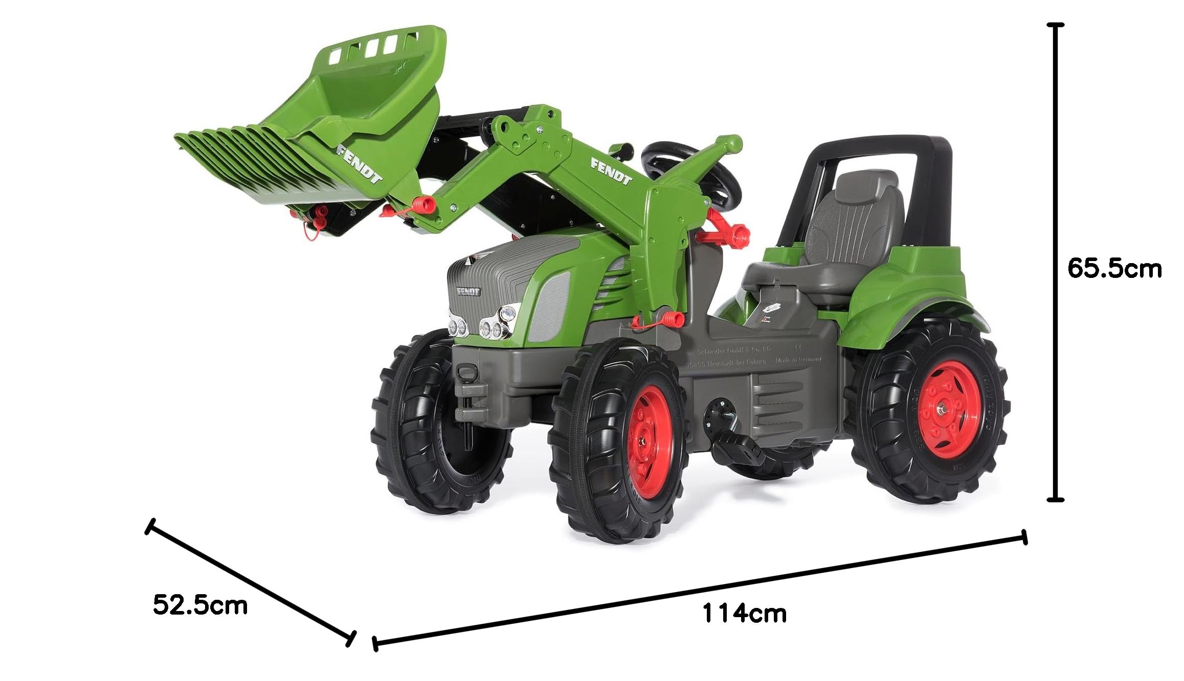 Rolly Toys Farmtrac John Deere 7930 traptrekker met lucht-banden, versnelling, rem en voorlader voor één vaste lage prijs