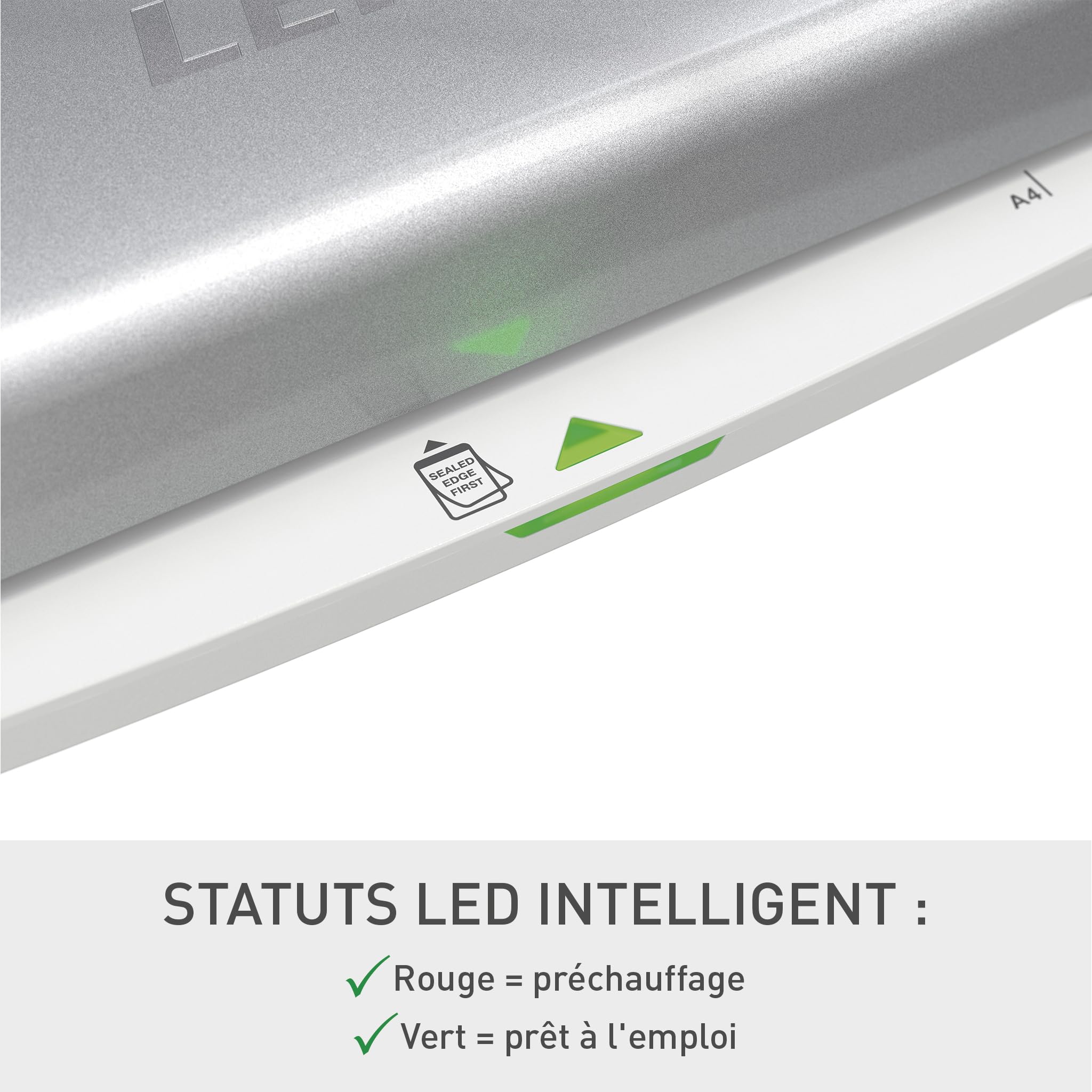 Leitz iLAM Home Office Plastifieuse A3 Préchauffage Rapide 3 Minutes 75-125 Microns Lot Pochettes A4 Inclus Gris
