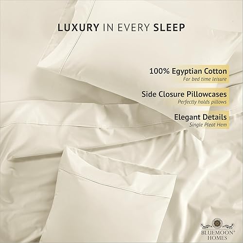 Miniatura 4 de Bluemoon Homes Sábanas de algodón egipcio, tamaño California King, 1000 hilos, 4 piezas, sábanas de tejido de satén liso California King, bolsillo