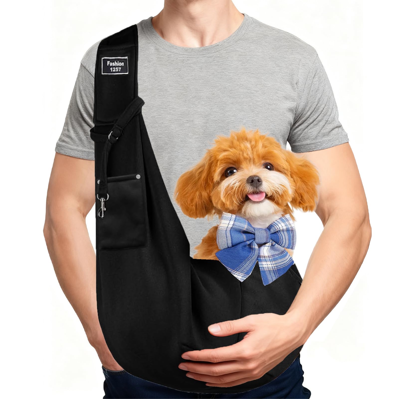 Black Puppy Sling Carrier,Puppy Carrier Slings for Small Dogs,Cat Dog Pet Carry,Carry Bag Hands-Free Cat Bag Protect