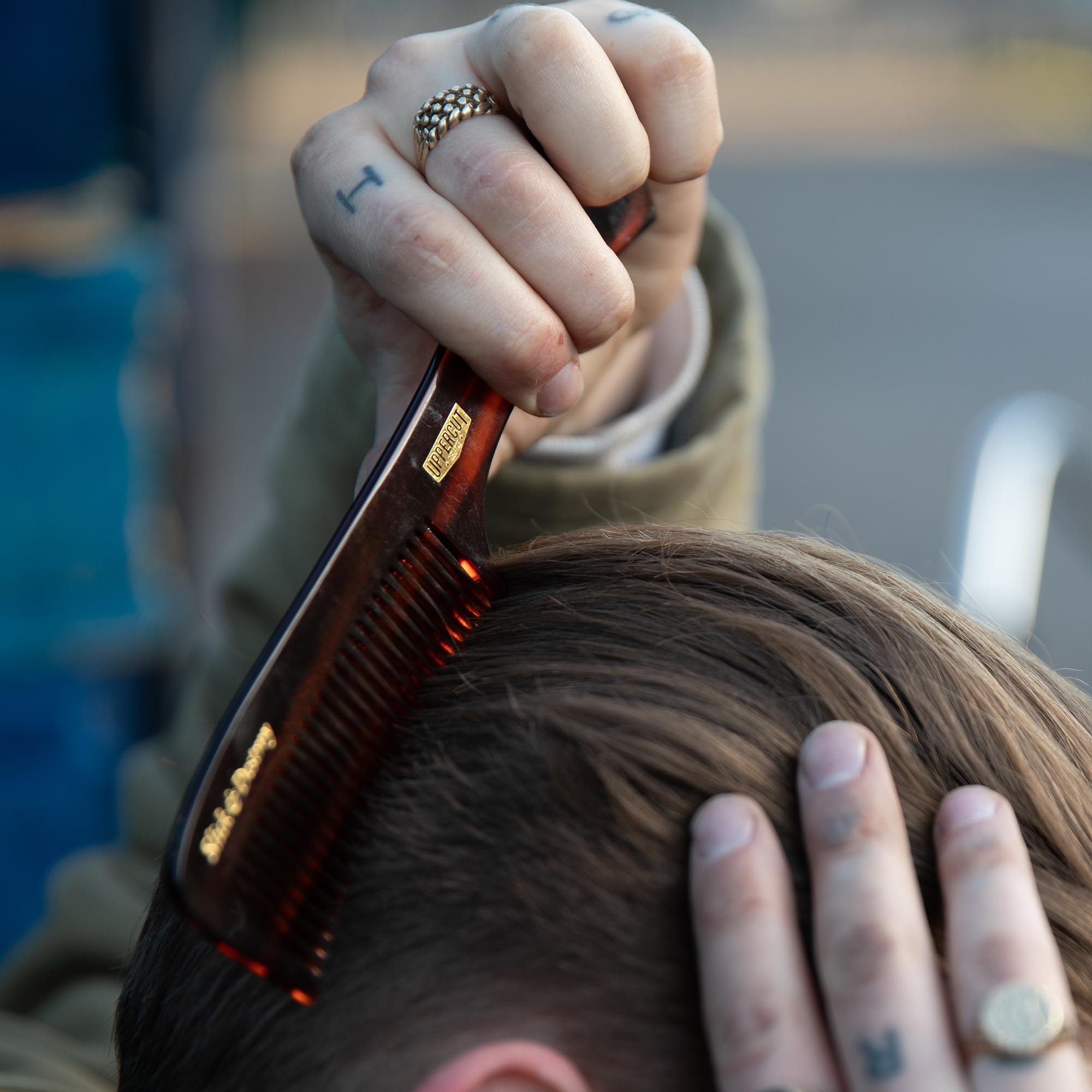 Uppercut Deluxe CT9 Styling Comb, Flat Handled Long Toothed Hair Comb for Ultimate Styling Control, Ideal for Grooming Medium to Long Hair Styles