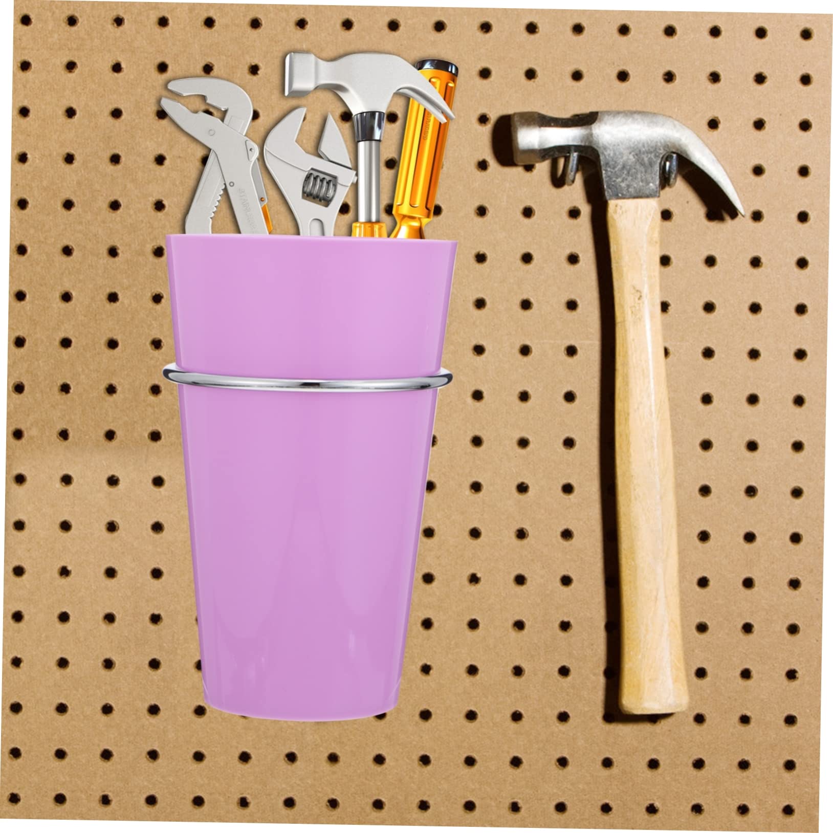 Unomor 2sets Pegboard Hook Ring Space-Saving Utility Hooks Multi-use Tool Storage 5pcs*2