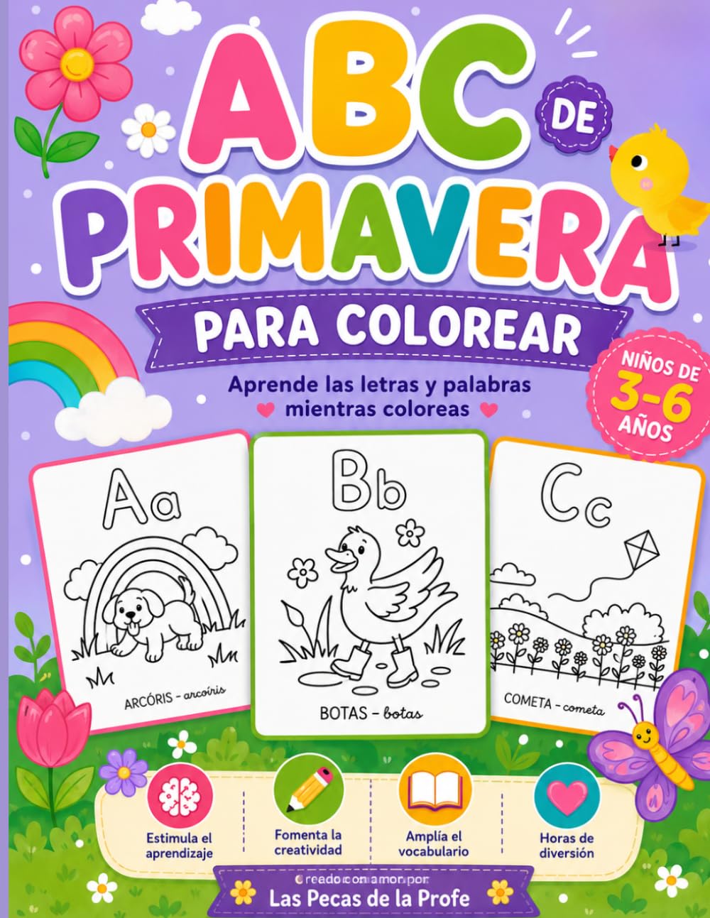 ABC PRIMAVERA PARA COLOREAR: Aprende las letras y palabras mientras coloreas