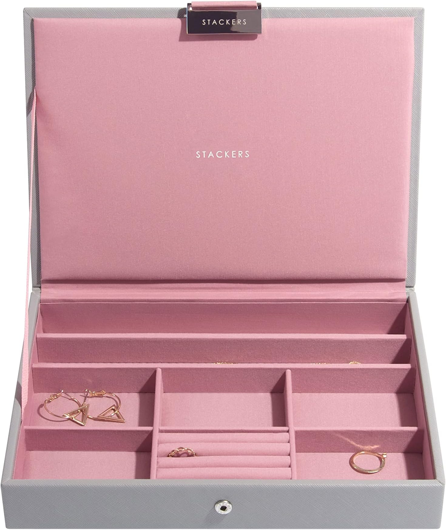 Stackers Lid for Classic Jewellery Box in Grey and Pink