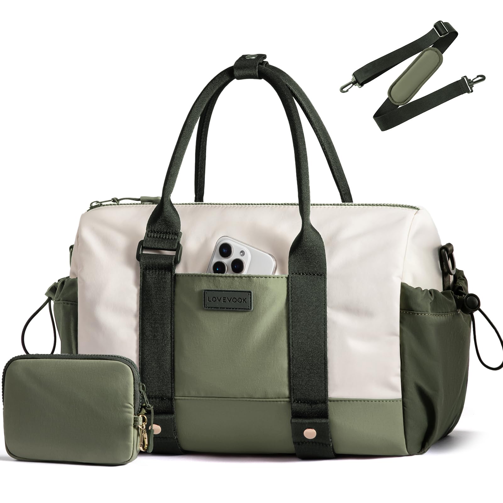 LOVEVOOK Sporttasche Reisetasche Klein Damen, Leichte Puffer Weekender Travel Bag Kliniktasche Geburt, Schwimmtasche Gym Tasche mit Schuhfach für Fitness, Flugzeug Reise Urlaub