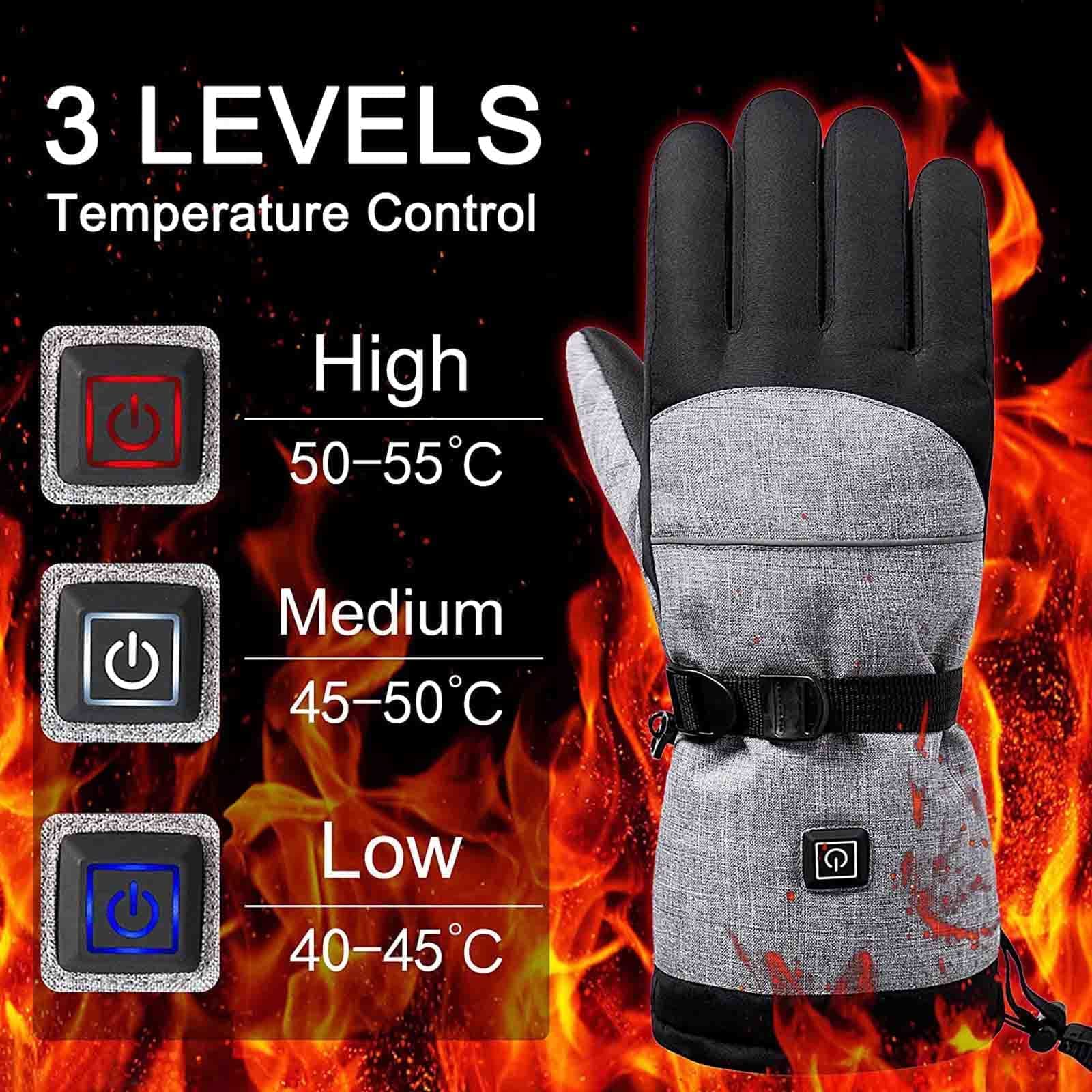 Guantes térmicos eléctricos Guantes térmicos de batería Pantalla táctil Guantes de Mano cálidos de Invierno para Mujeres y Hombres Senderismo Esquí Motocicleta Ciclismo