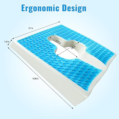 Miniatura 2 de Cojín antiescaras para úlceras por cama, para glúteos, almohada de alivio de presión de fibra para respirar libremente, apertura en forma de T,