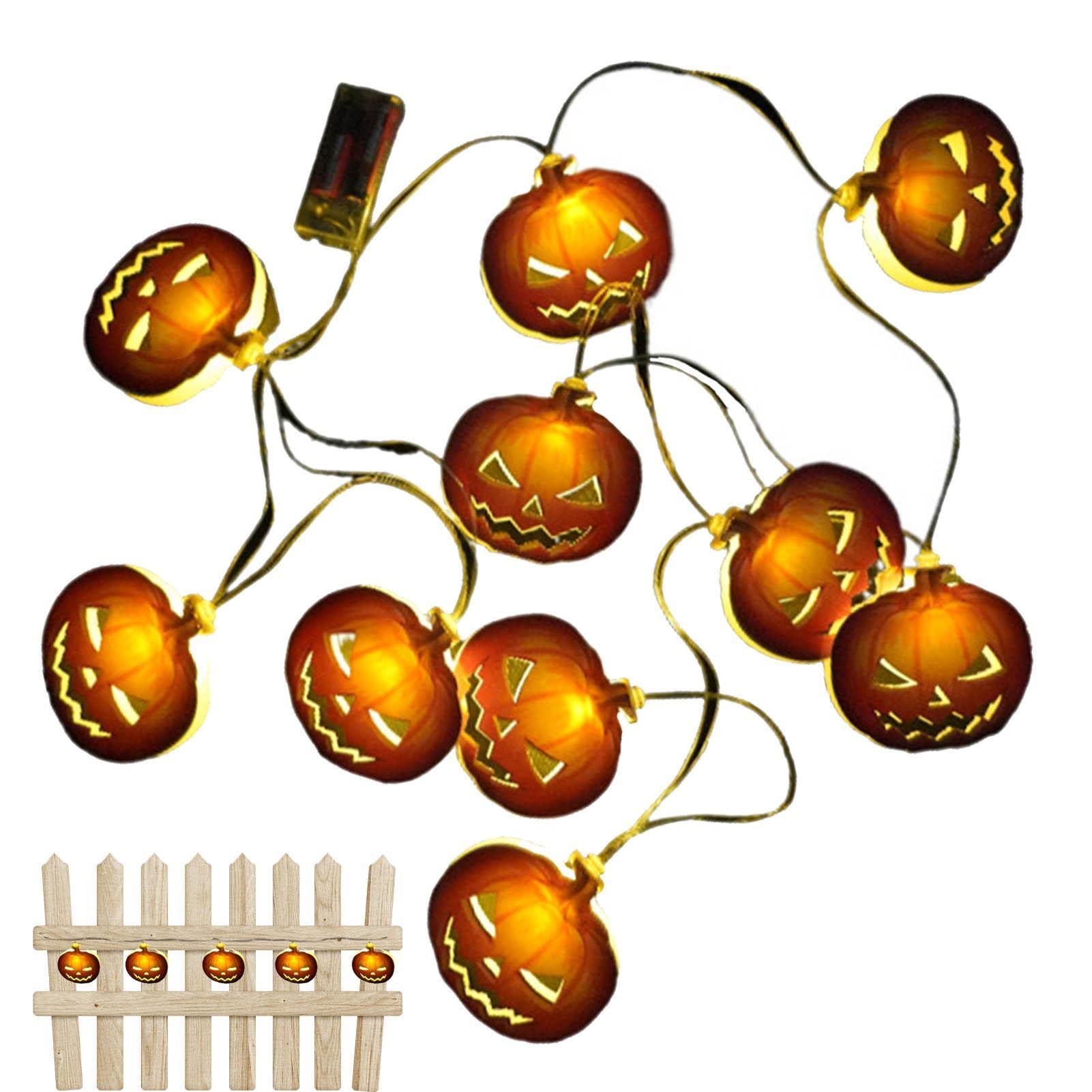 A/R Halloween LED Light Decoration, 2m LED String Lights Halloween Witch Pumpkin Bat Decoration, Battery Operated Fairy String Lights Halloween Wreath Accessories Home Party Decors