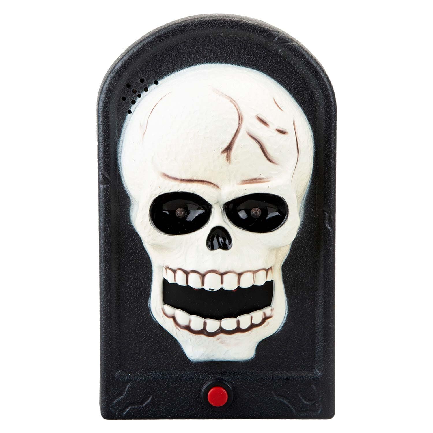 VFM e-Store - Halloween Spooky Doorbell With Flashing Led Lights Trick Or Treat Spooky Halloween Parties, Creepy, Fright, Costume, Fancy Dess Accessories and Props - Skull