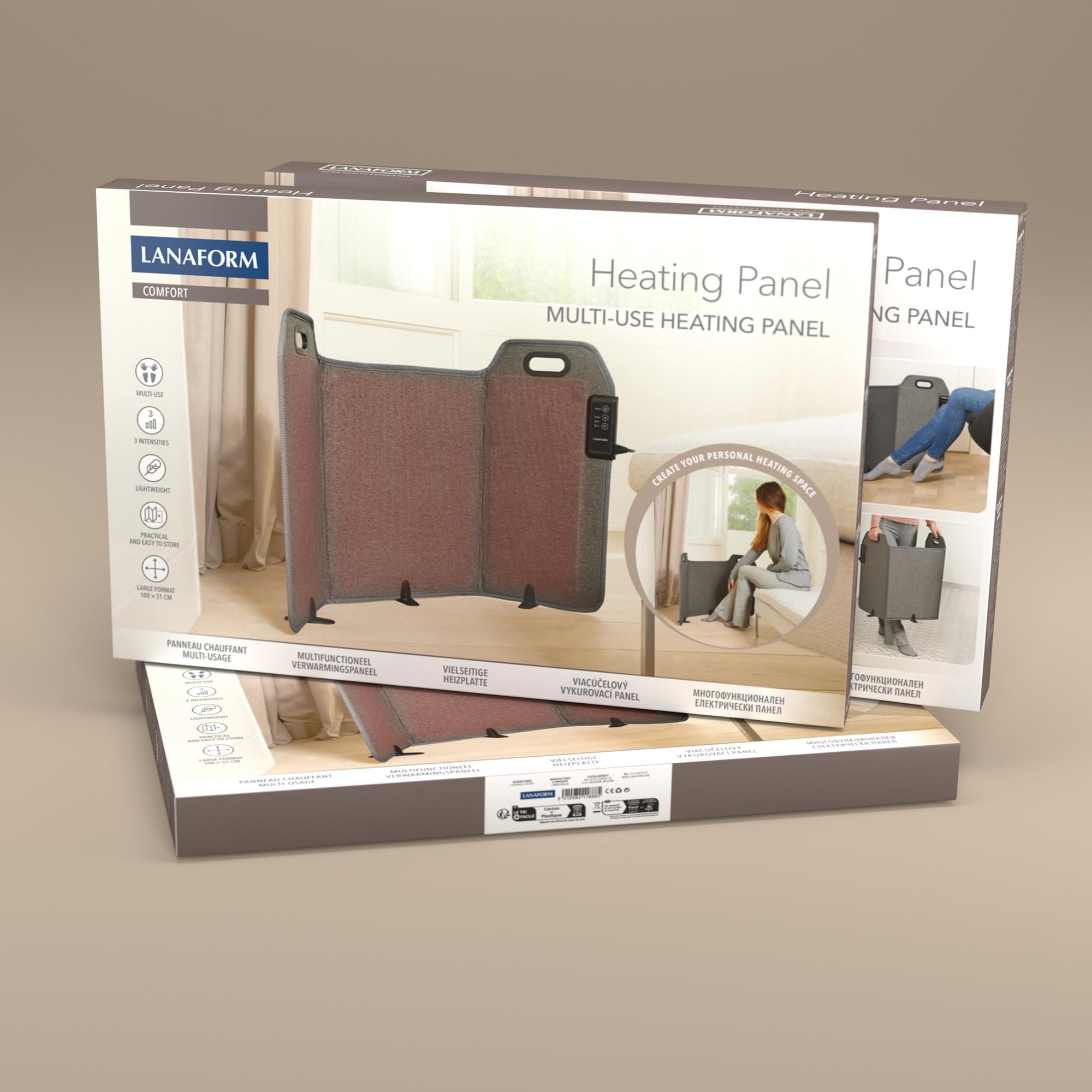 Heating Panel - Pannello Riscaldante Pieghevole - Riscaldamento Elettrico Portatile - Calore Gambe Ufficio Divano - Termoterapia Grande Formato - 3 Temperature Regolabili – Inverno Casa Comfort