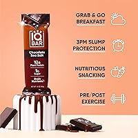 Vista 4 de IQBAR - Barras de proteínas vegetales para el cerebro y el cuerpo - Chocolate Sal Marina - Paquete de 12 - Keto, veganas, bajas en carbohidratos