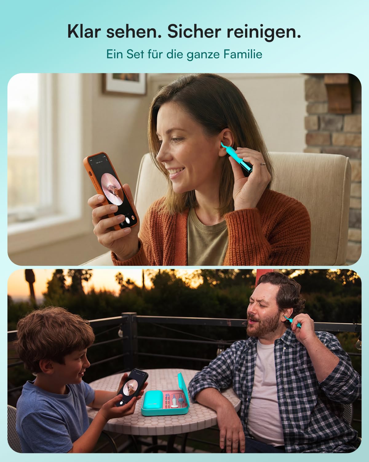 BEBIRD EarSight Ultra X 5G Ohrenreiniger & Pflegegerät mit flexibler Kamera, HD Ohrenschmalz Entferner Set mit 50+ Zubehör, zur sicheren Reinigung für Zuhause-Tiffany-Blau