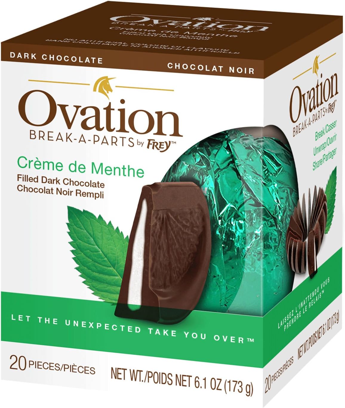 Ovation Chocolate Break-A-Parts by Frey- 6.17 oz. (2-Pack) (Ovation Dark Chocolate Creme de Menthe)