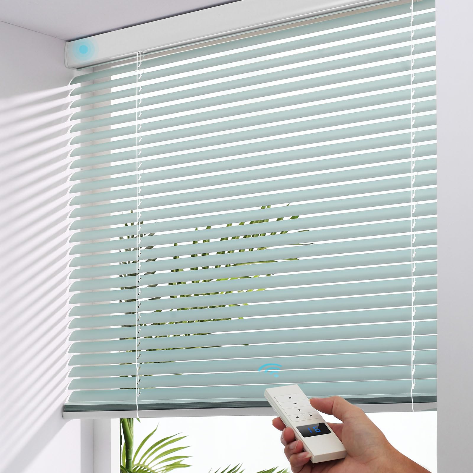 1 Inch Aluminum Venetian Blinds - Cordless Room Darkening Shades, Custom Sizes, Light Blue
