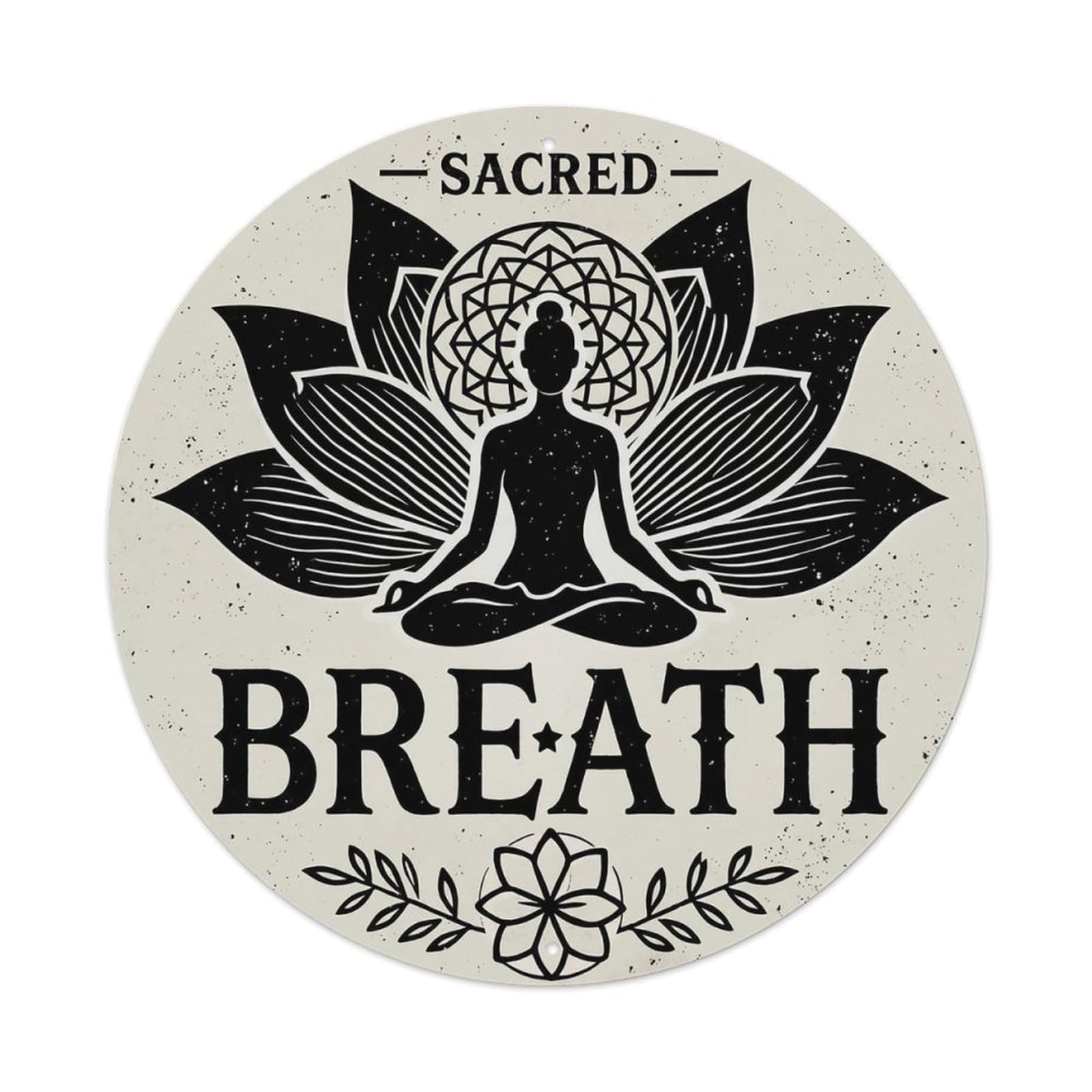 Zen Flower Meditation Den Breath Metal Tin Sign