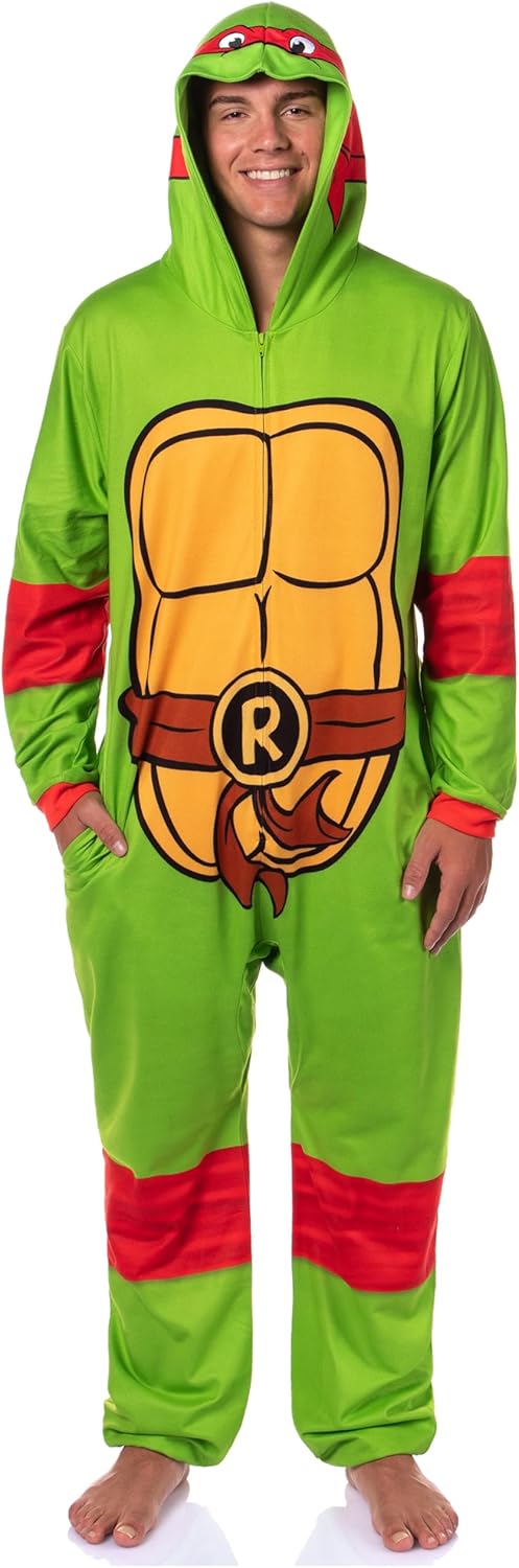 INTIMO Teenage Mutant Ninja Turtles Mens' Hooded Union Suit Costume Sleep Pajama For Adults
