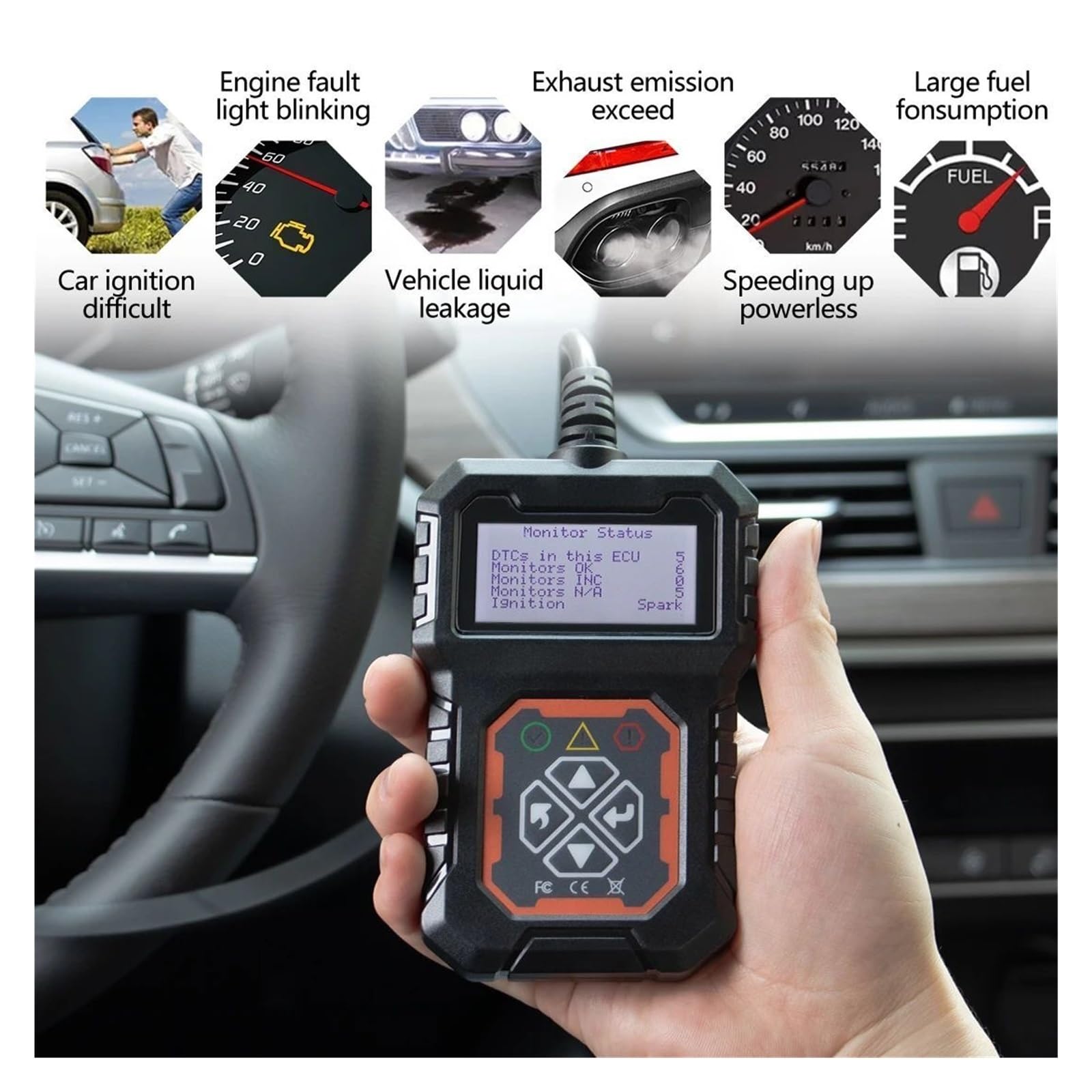 T31 samochodowy czytnik kodów OBDII/EOBD skaner OBD2 sprawdź narzędzie diagnostyczne Engi Odb2, usterek samochodu i resetuj,Przyjazny dla użytkownika