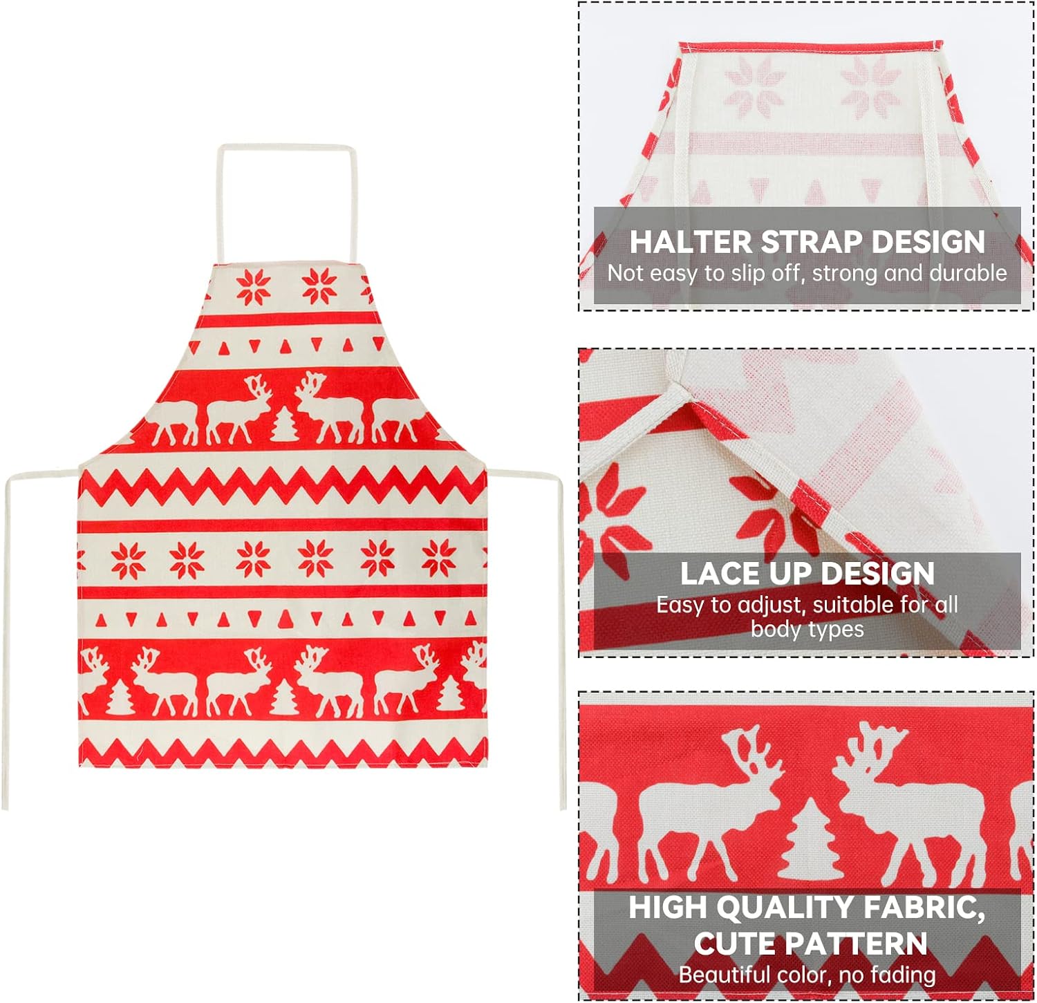 Kids Aprons for Cooking Christmas Apron Cute Red Apron for Kitchen Cooking Baking BBQ Painting Crafting