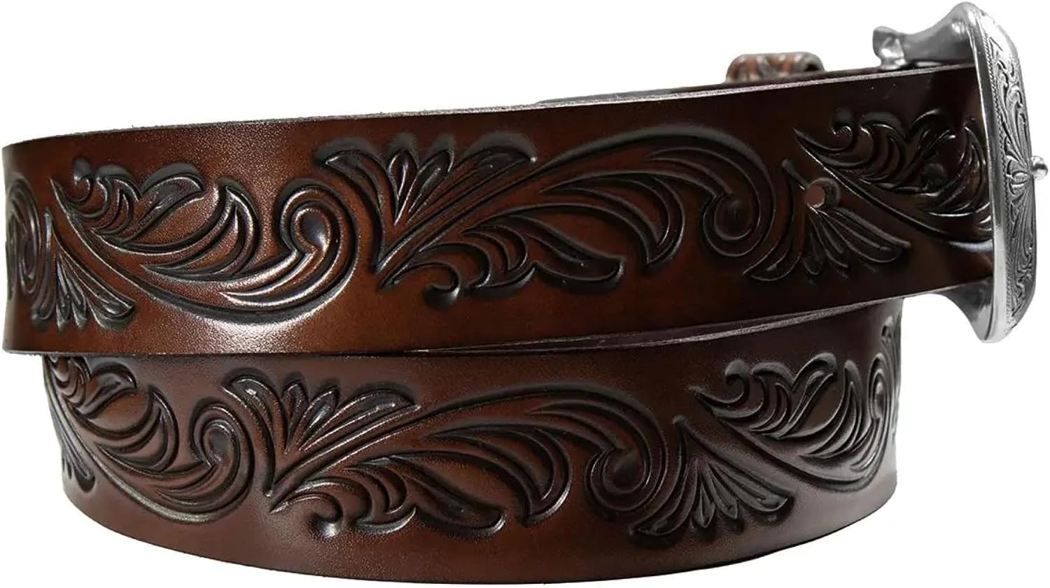 ARIAT Ladies Belt with Floral Embossing, Interchangeable Buckle