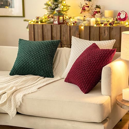 Miniatura 9 de MIULEE Juego de 2 fundas de almohada decorativas de pana suave, fundas de almohada bohemias a rayas, decoración del hogar para Navidad, sofá, cama,