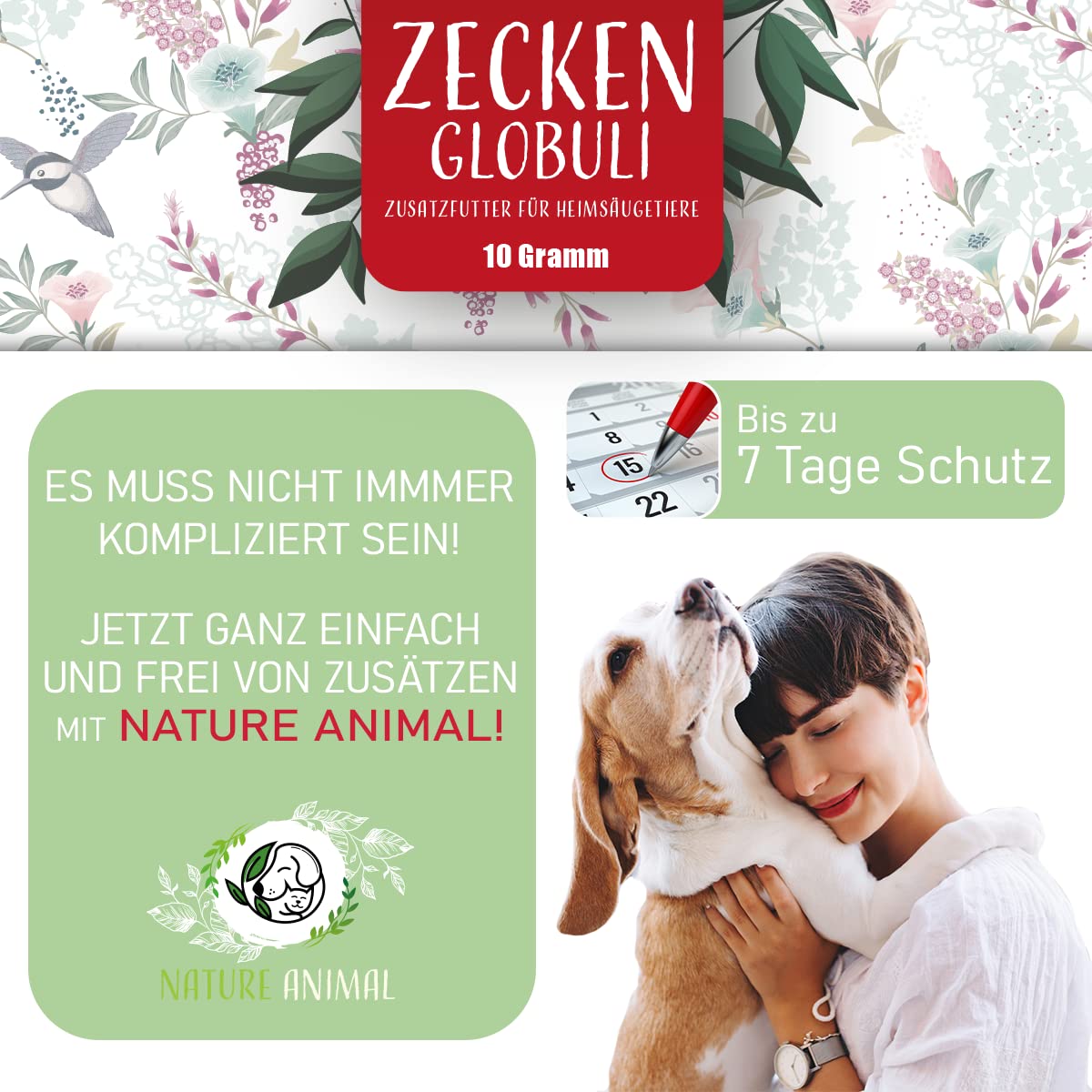 NEU: Nature Animal® 2X ZECKENSCHUTZ Kügelchen für Hunde + Katzen mit Sofortwirkung – ZECKEN Abwehr für Ihr Haustier – natürliche Behandlung hochwirksam