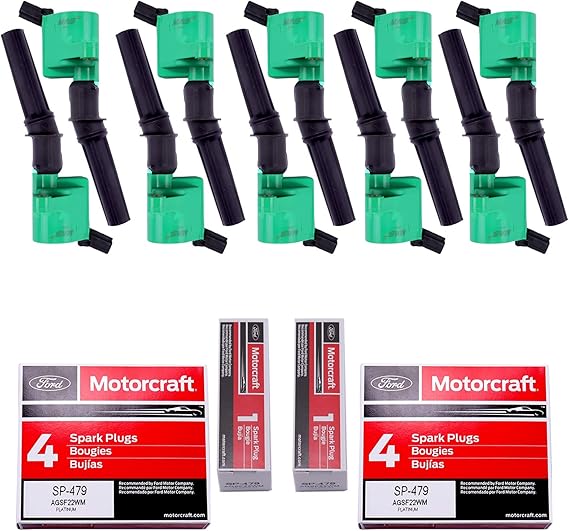 MAS Set of 10 Ignition Coils Pack Green DG508 & Motorcraft