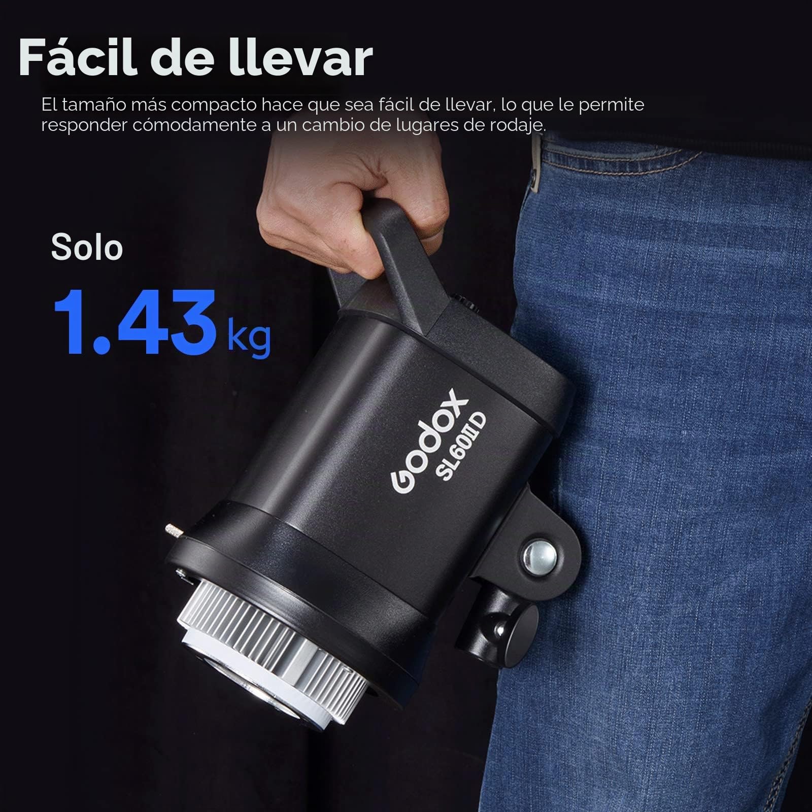 Godox SL60IID LED Video Light 70WS 5600K CRI96+ TLCI97+, Bowens Mount LED Vídeo Luz con 8-FX Effects Estudio Continuas Light