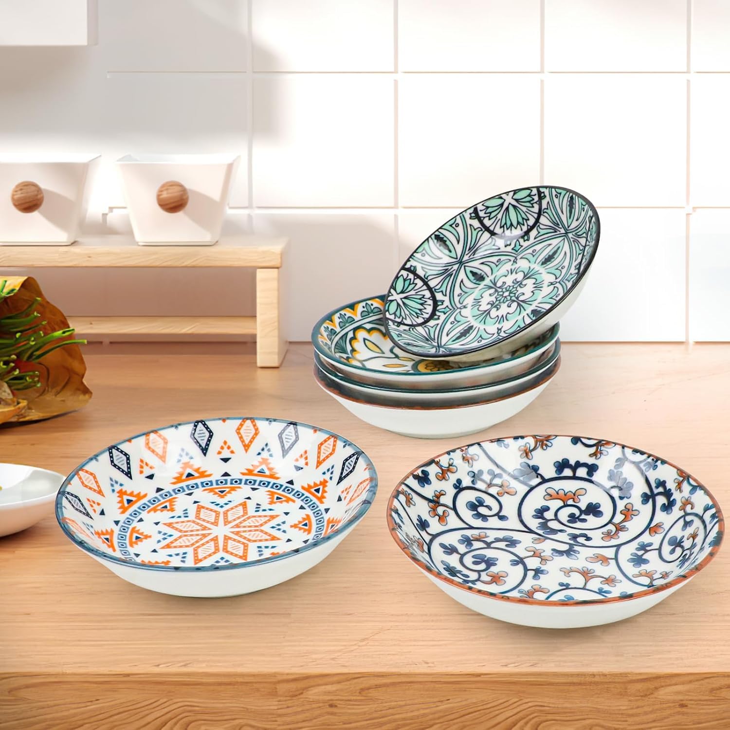 Keramik Dipschalen, 6er Set Keramik Mini Schale, Porzellan Dipschälchen, Gewürzschalen Klein, Keramik Dip Schale Dipschalen Snackschalen & Dipschalen, Geschirr für Küche, Eis, Suppe, Müsli, mehrfarbig Küche, Haushalt & Wohnen