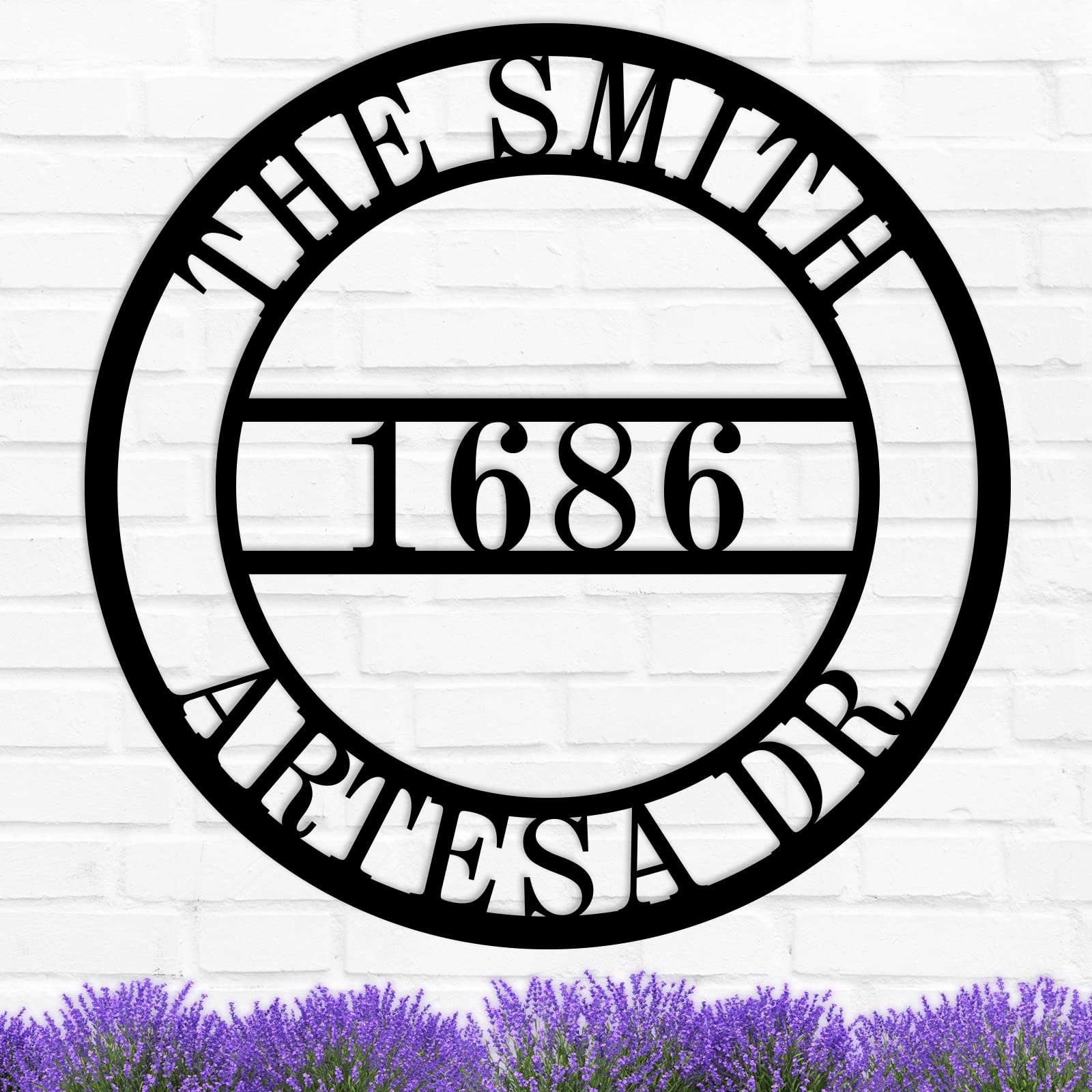 Custom Metal Address Sign - Personalized House Numbers & Name Plaque (1.5mm Steel, Indoor/Outdoor
