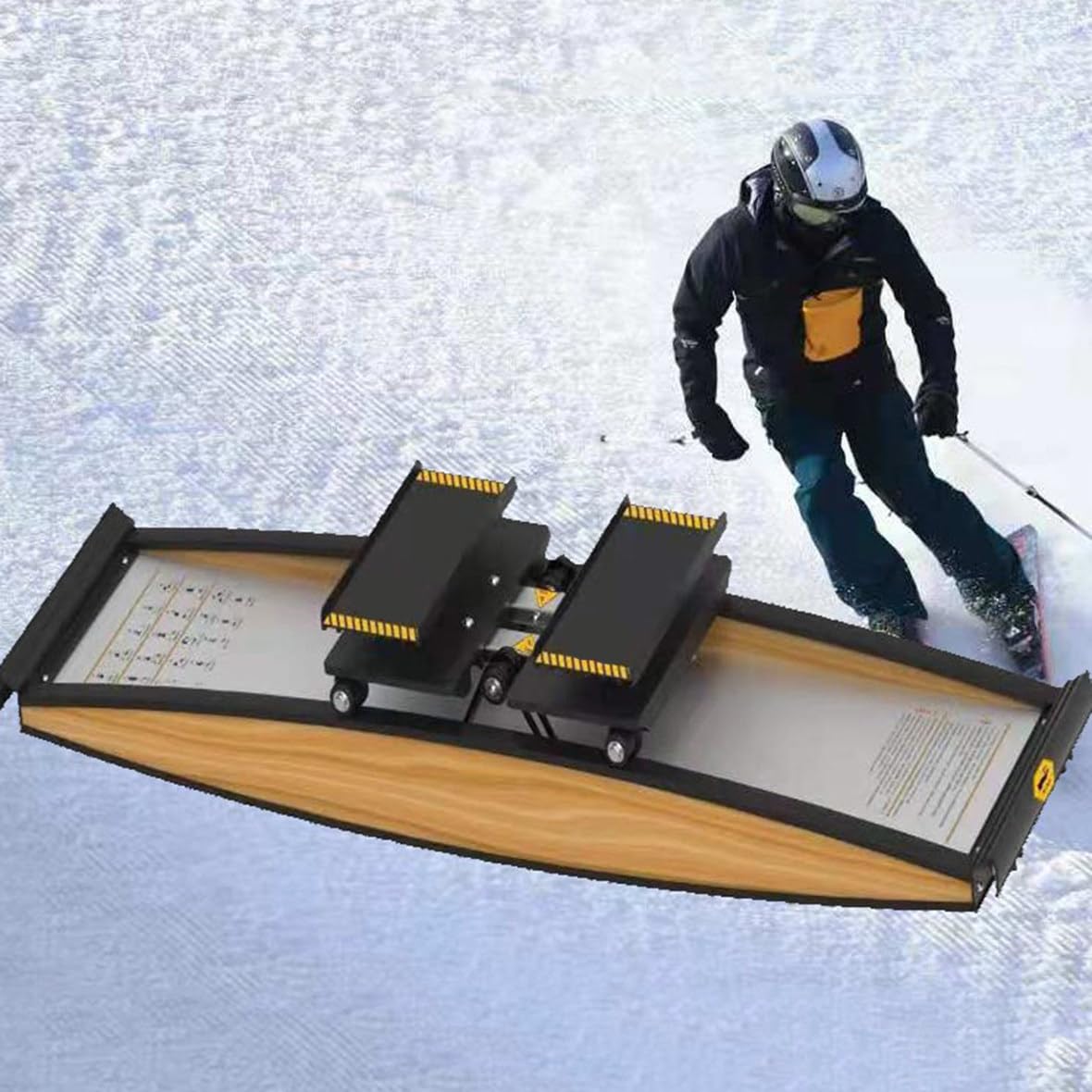 Máquina de esquí para interiores, equipo de fitness profesional para entrenamiento cardiovascular y equilibrio, gimnasio en casa, 3D, incluye bastón