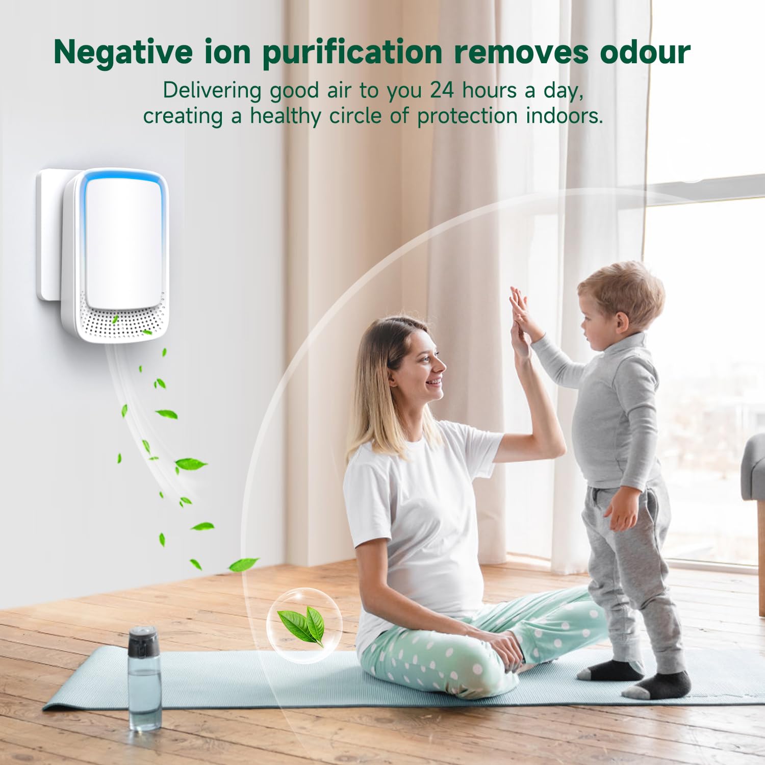 Purificador de aire (3 unidades) ionizador de aire negativo para uso doméstico, ionizador de aire móvil sin filtro, desodorización de iones negativos, mini purificador de aire para el hogar, oficina,