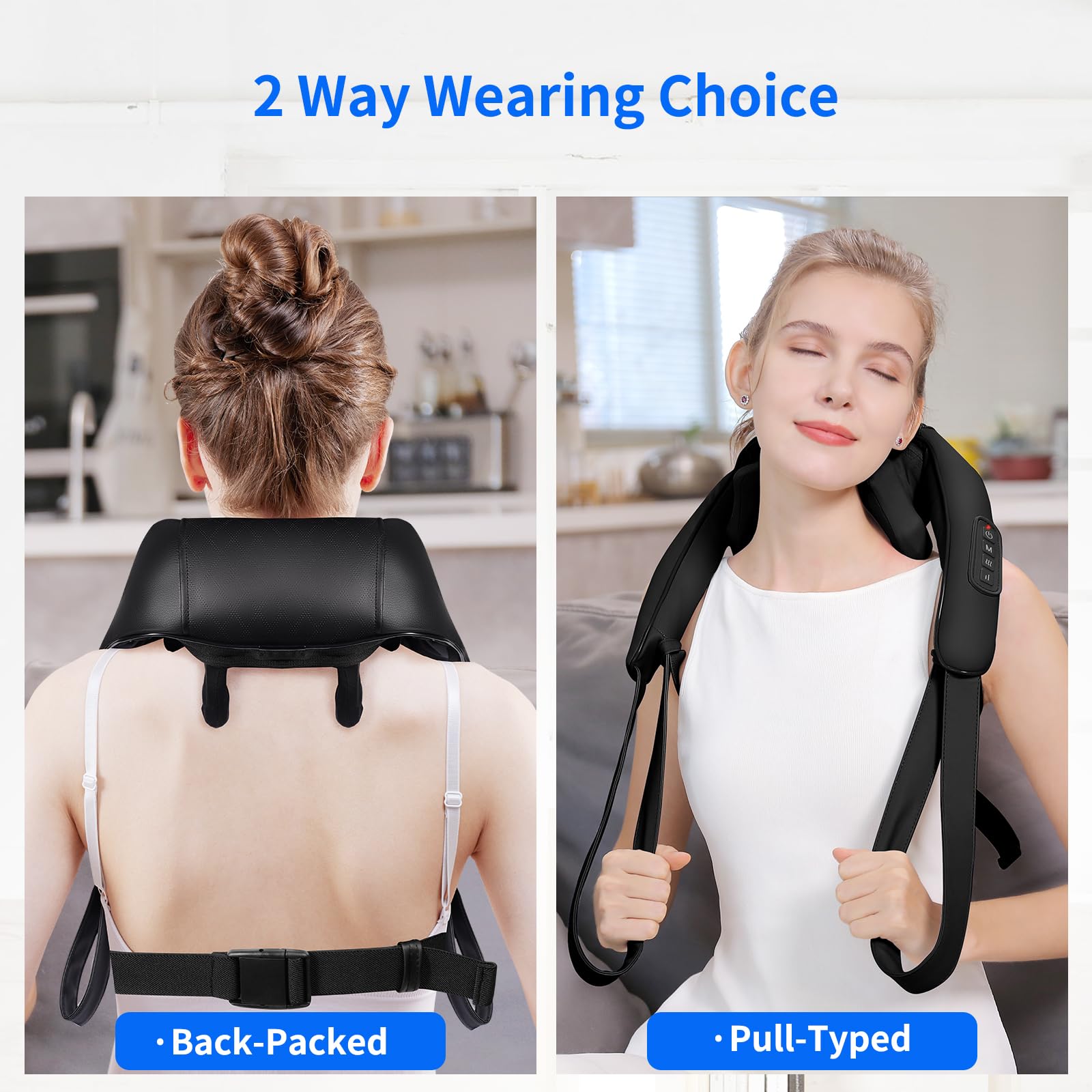 Cordless Neck Massager with Heat - Shiatsu Neck and Back Massager for Pain Relief Deep Tissue, Rechargeable 6D Kneading Leg Shoulder Massage Gifts for Women Men Mom Dad Birthday Mothers Fathers Day 4