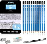 Profession sketch pencils 6B to 4H for kids and adults drawing,Art graphite pencil for artists beginner sketching.