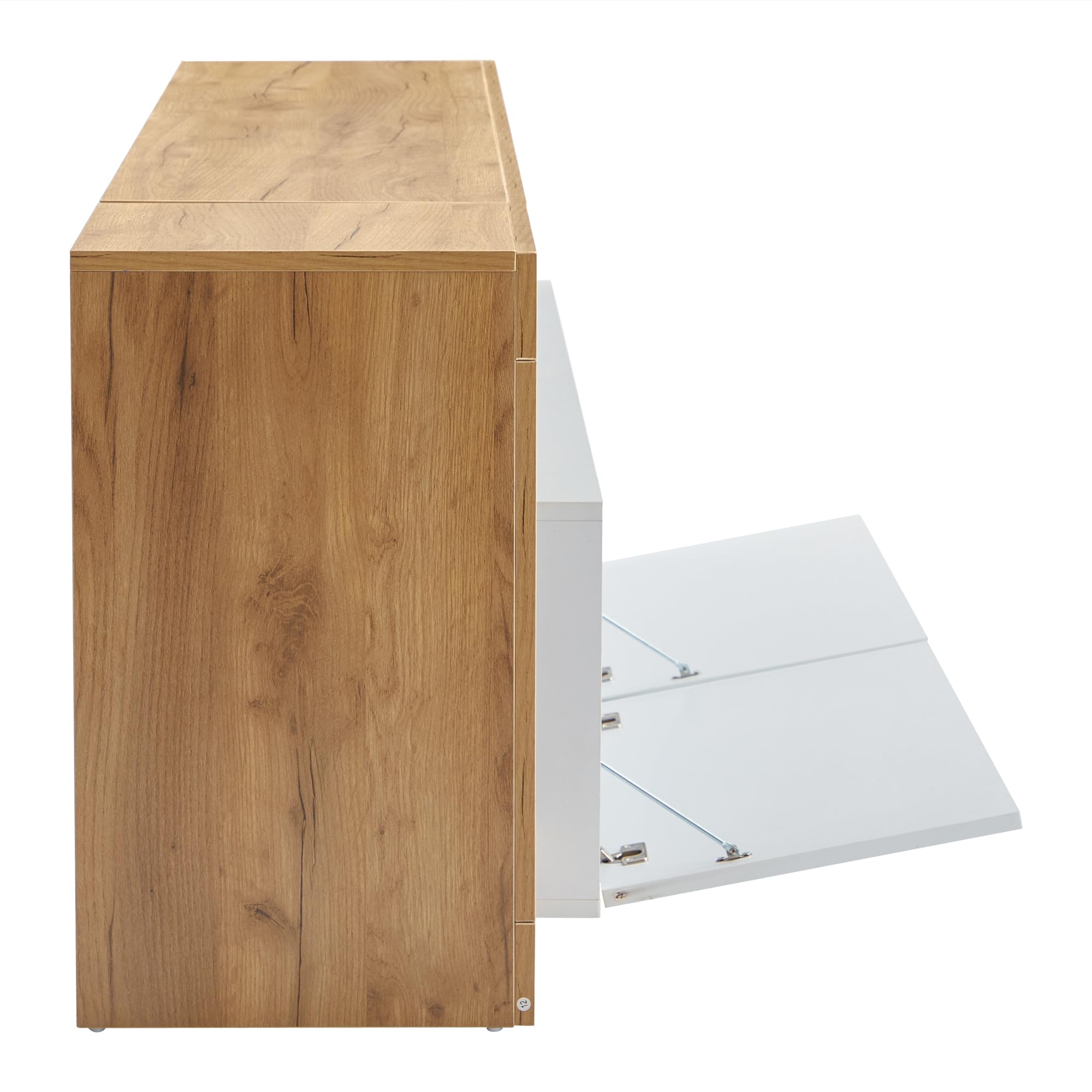 Mueble de TV moderno para televisores de hasta 80 pulgadas, espacio de almacenamiento abierto con luz indicadora LED, adecuado para armario de dormitorio y sala de estar, marco de madera