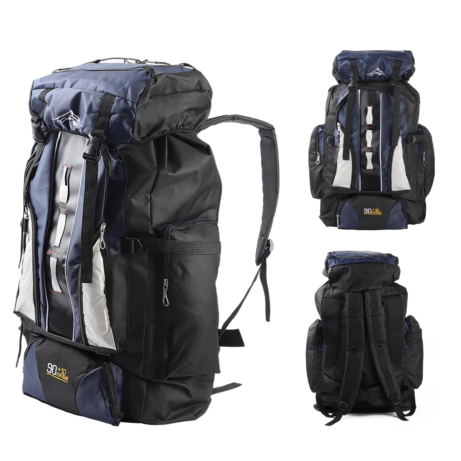 Holdfiturn 100L Hiking Camping Backpack Waterproof Extra Large Outdoor Travel Luggage Rucksack Bag for Men Women Travelling Camping Hunting Trekking Climbing