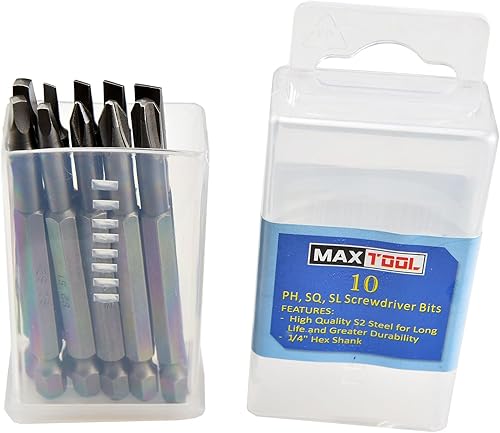 Miniatura 8 de MaxTool 10 puntas PH2 x 3 pulgadas destornillador idéntico Phillip No 2 puntapuntocabeza 14 "destornillador hexagonal 6150 aleación acero