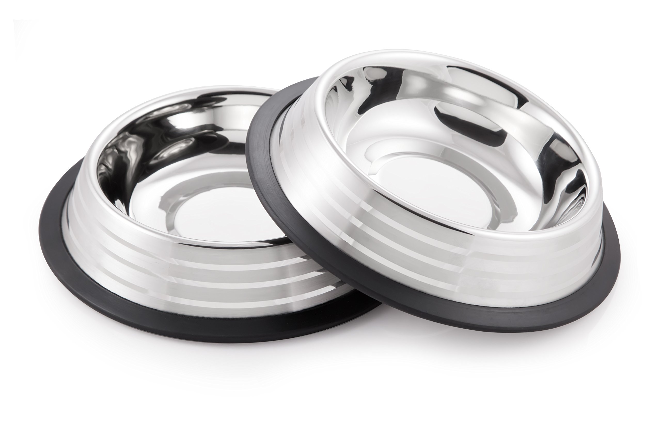 851-2 Stainless Steel 2Piece No Skid Pet Bowl Set
