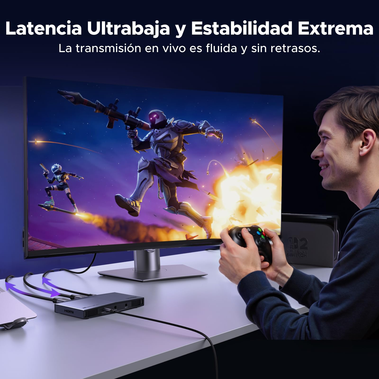 UGREEN Tarjeta de Captura de Video HDMI 4K 30Hz USB-C 3.2, Grabación y Streaming 4K 60Hz, Salida en Bucle, Compatible con PS5/4 Pro, Xbox Series X/S/One, Switch 2, MacBook, PC, iPad, Cámara