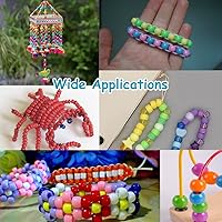 Vista 6 de Pony Bulk Beads - 1100 Pcs for Jewelry & Bracelets Making, Hair & Bracelet Beads (Dark Grey)