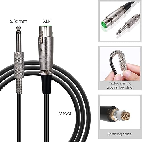 Miniatura 3 de HOTEC Micrófonos de mano dinámicos vocales con cable de alta calidad, incluye cable XLR desmontable de 19 pies e interruptor de encendidoapagado,