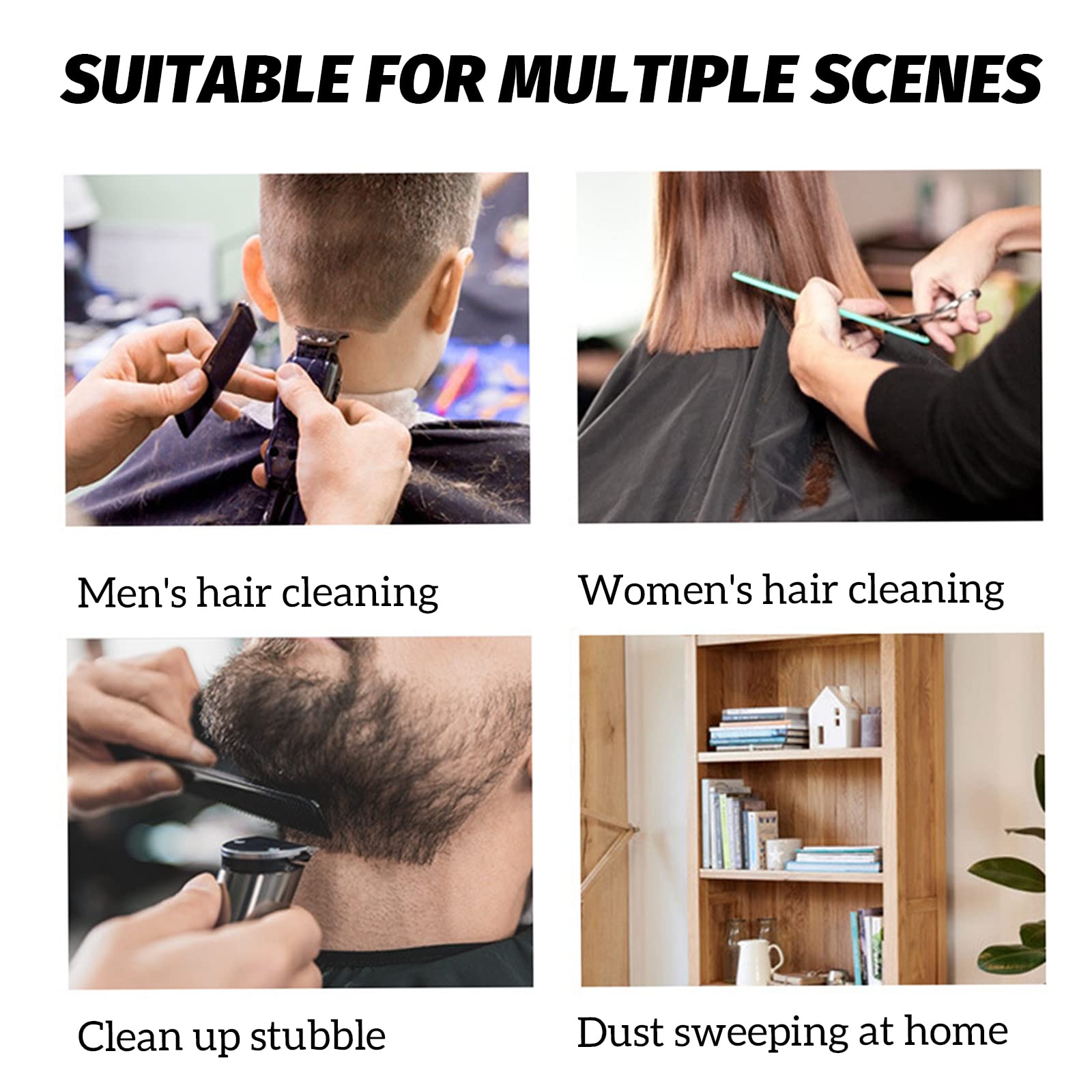 Pennello Parrucchiere,Barbiere Collo Spazzola,Pennello Pulizia,Pennello Collo Barbiere,Capelli Spazzare Spazzola,per Togliere i Residui di Capelli(Nero)