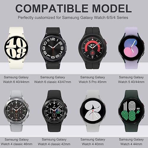 Miniatura 7 de AOKOEE Correas fáciles de un solo clic compatibles con Samsung Galaxy Watch 6 Band 1.732 in 1.732 in 1.732 inGalaxy Watch 6 Classic 1.693 in 1.850