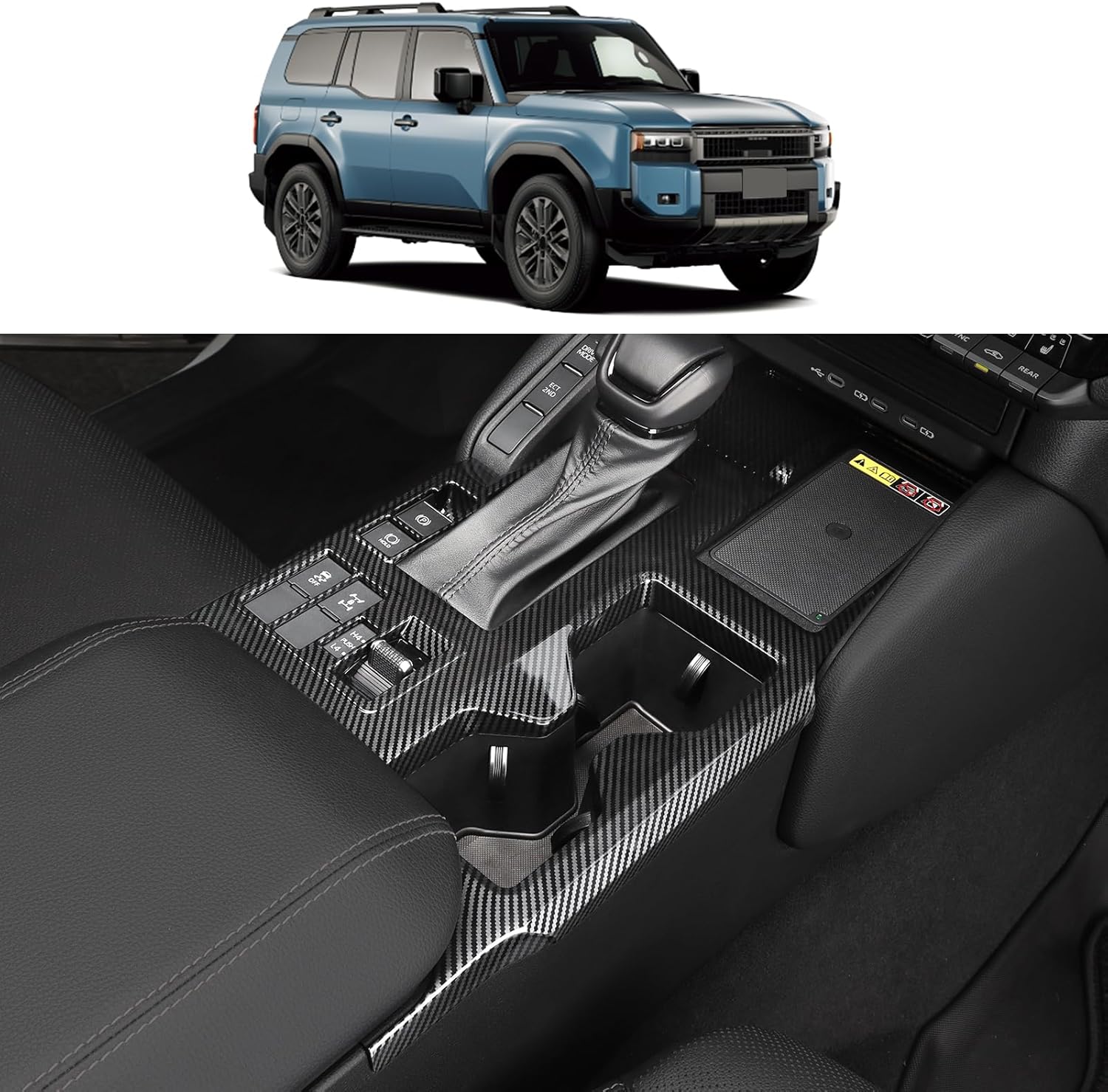 for 2024 2025 2026 Toyota Land Cruiser 250 1958 Prado Lc250 Carbon Fiber Pattern Interior Modification Accessories (Central Control Panel)
