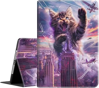 Case for iPad Air 11-inch M3 2025 / M2 2024, iPad Air 5th 2022 / 4th Generation 2020 10.9 Inch, Multi-Angle Smart Stand Cover Auto Sleep/Wake ,Monster Cat