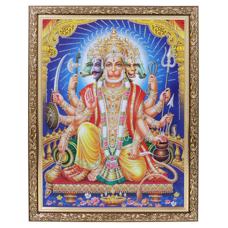 Cadre photo Hanuman pour décoration Mandir et salon zen