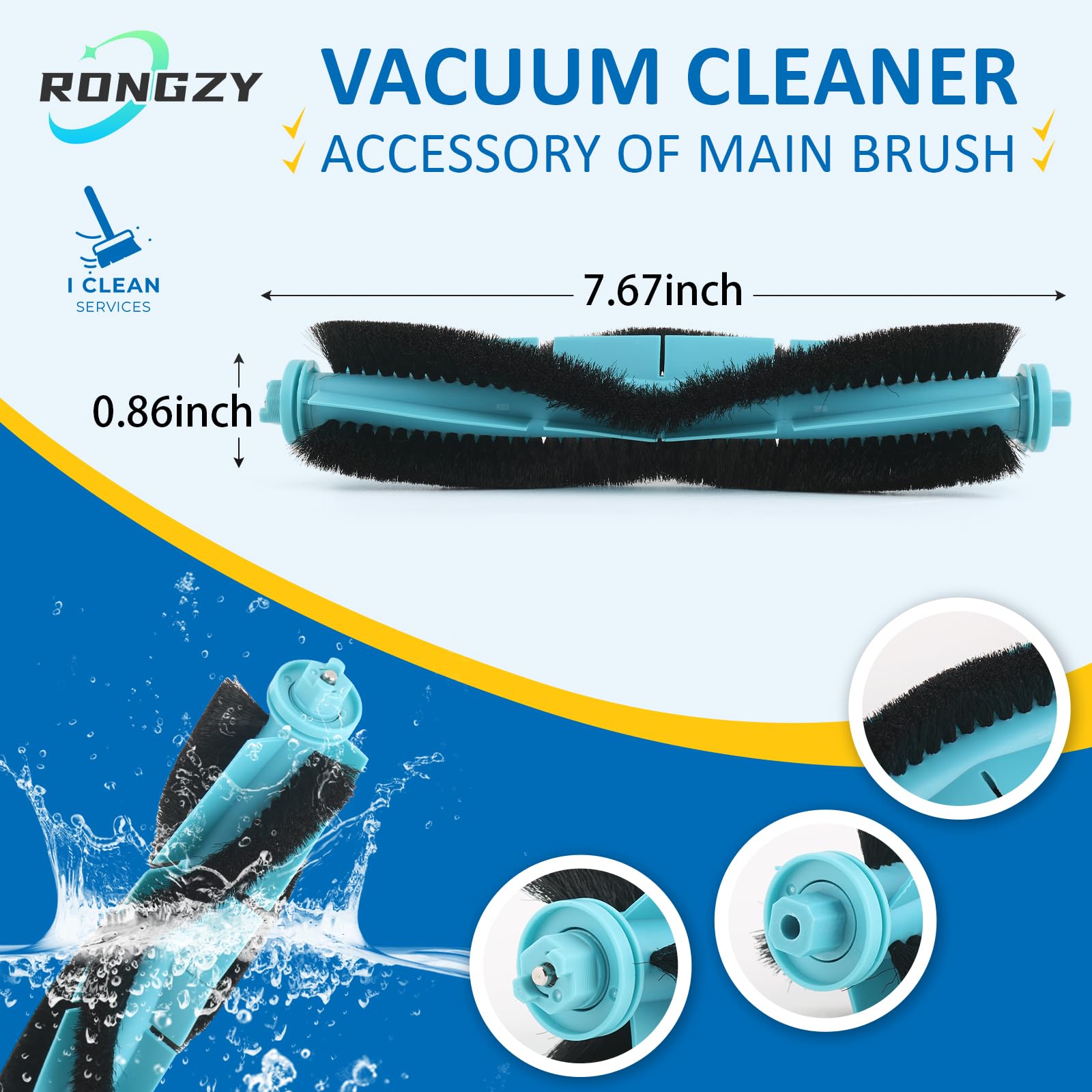 RongZy Repuestos para Cecotec Conga 7490 Immortal, 8290 Immortal Ultra Power Home Genesis X-Treme Accesorios,1 Cepillo Principal, 3 Bolsas Polvo,4 Paños Fregado,5 Filtro Hepa Replace